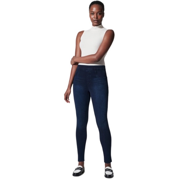 Spanx Jean-ish Ankle Leggings in Twilight Rinse Size Medium - Picture 2 of 11